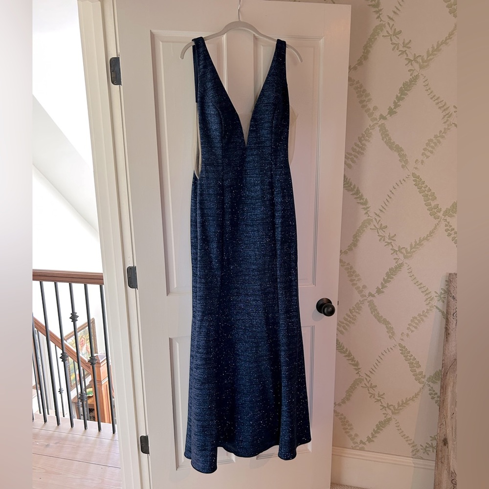 Sparkly navy Jovani dress. Size 14. Never worn!
